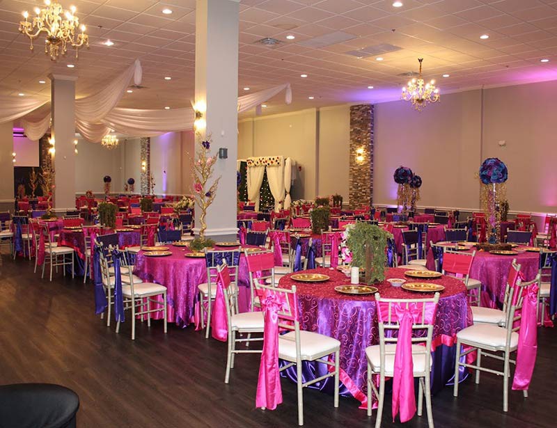 Garcia Event Centers all inclusive wedding venues in san antonio with chandelier and full décor