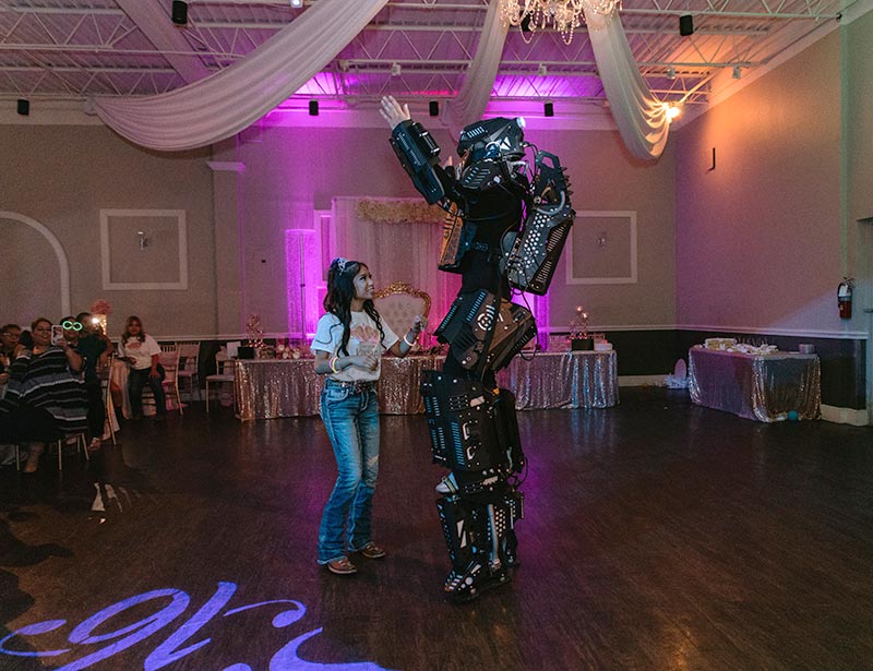 Sweet 16 with neon light backdrop