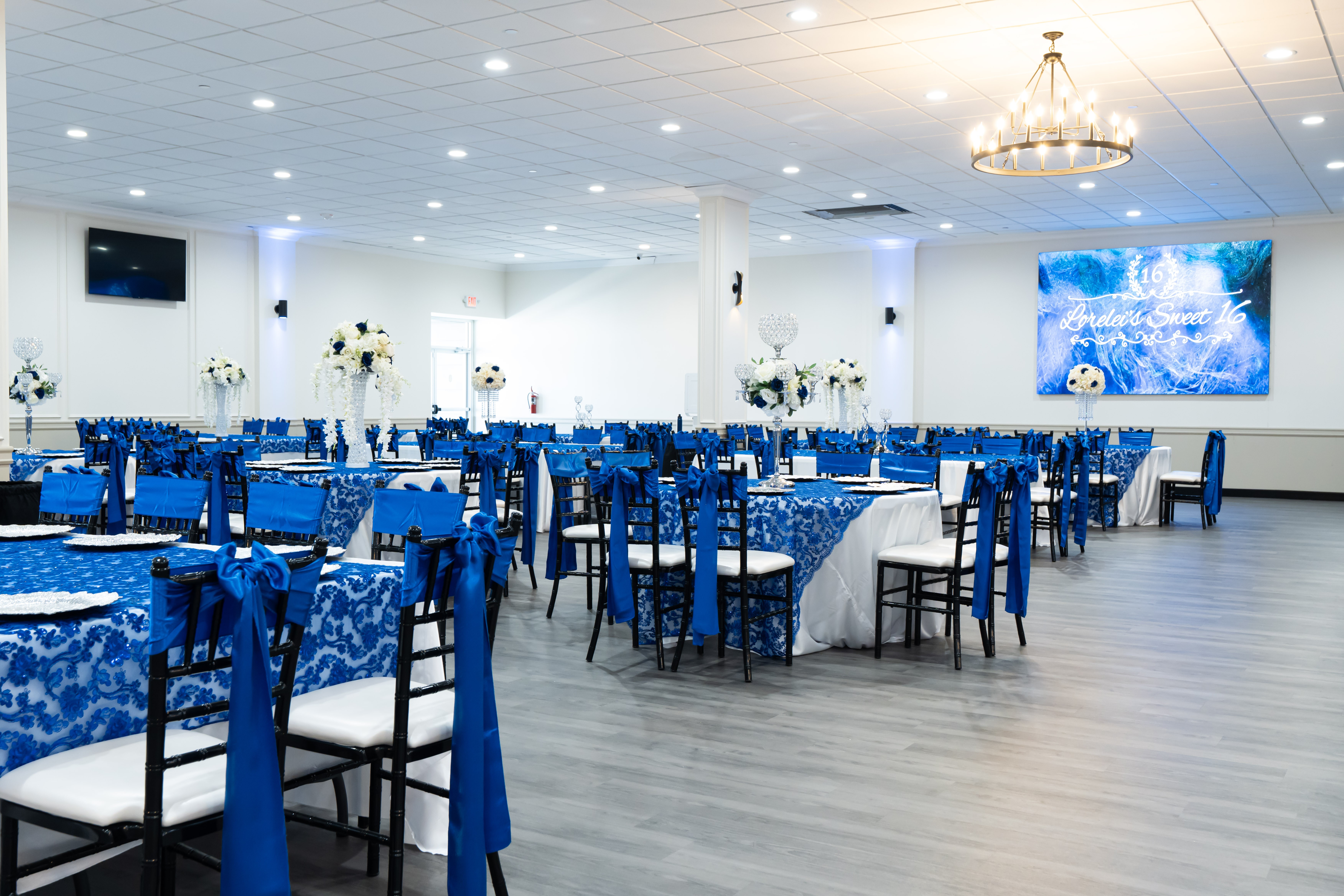 Wedding dance floor with spotlight