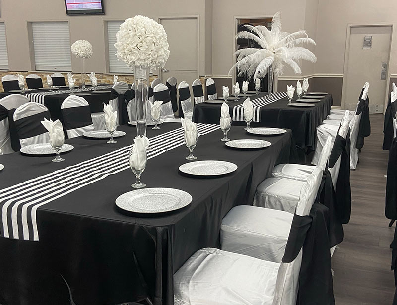 banquet hall setup at Callaghan Ballroom event center 