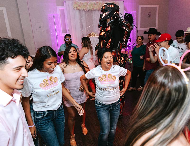 Sweet 16 backdrop with LED lights