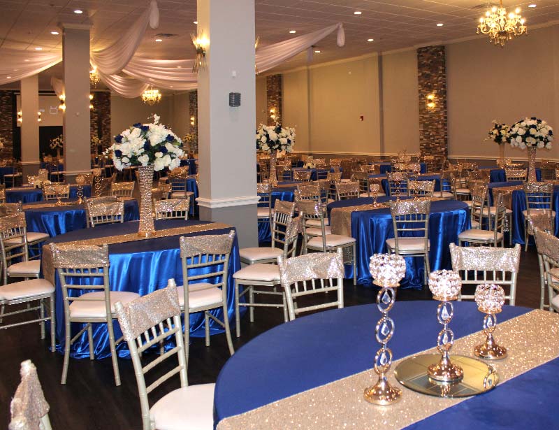 marquis ballroom party venues near me with fancy table décor