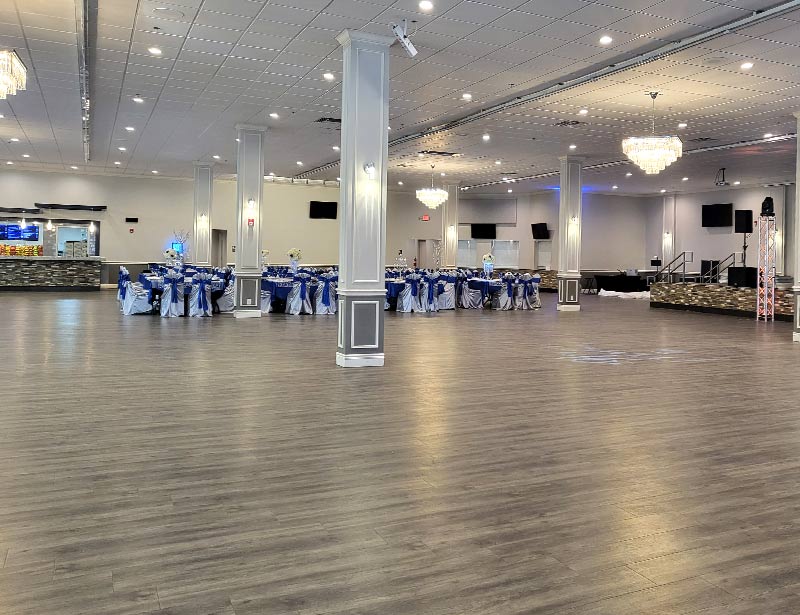Sweet 16 ballroom venue with throne chair